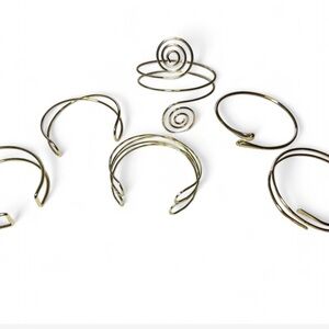 Elegant Gold Spiral Wire Arm Cuff Set
